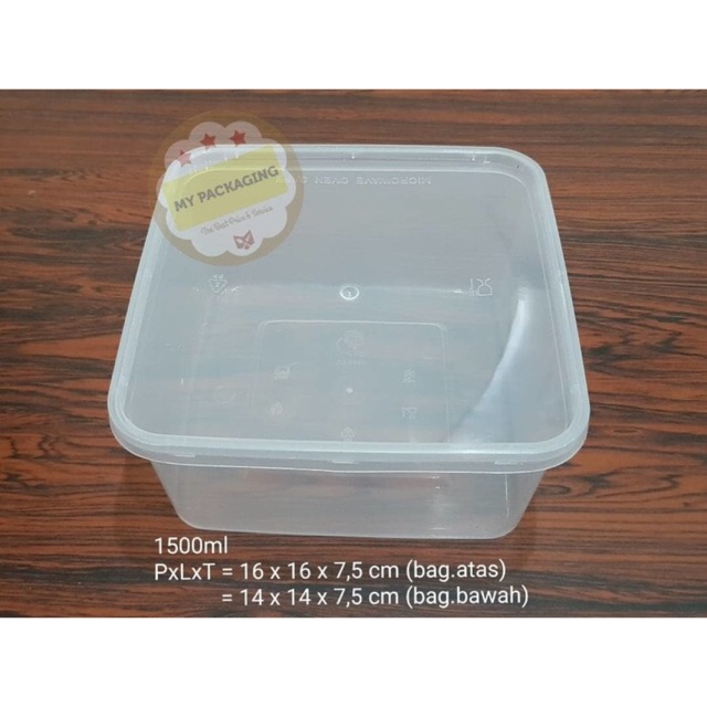 Thinwall 1500 ml KAKU / Container Microwave / Kotak Makan / wadah plastik / toples 1500ml