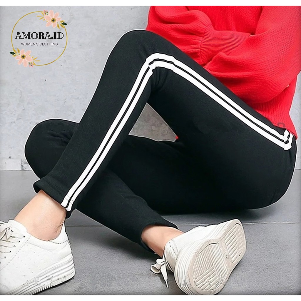 AMORA Legging List Tebal Super Elastis Allsize Fit To XXL Leging List