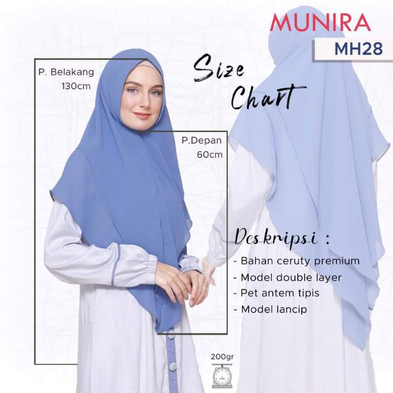 KhimarCeruti/Khiar2layer/Khimar Munira/Khimar munira MH28/Khimar syar'i/Jilbab syar'i/Khimar Premium