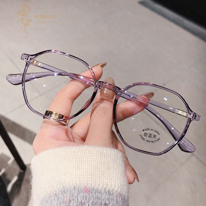 COD Kacamata Korea Gradient Transparent Wanita Kacamata Anti Radiasi Anti Blue Light Untuk Fashion retro flat Eyeglasses ANTOP