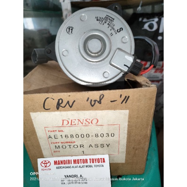 Motor Fan Radiator Honda CRV 2008 UP ASLI DENSO READY