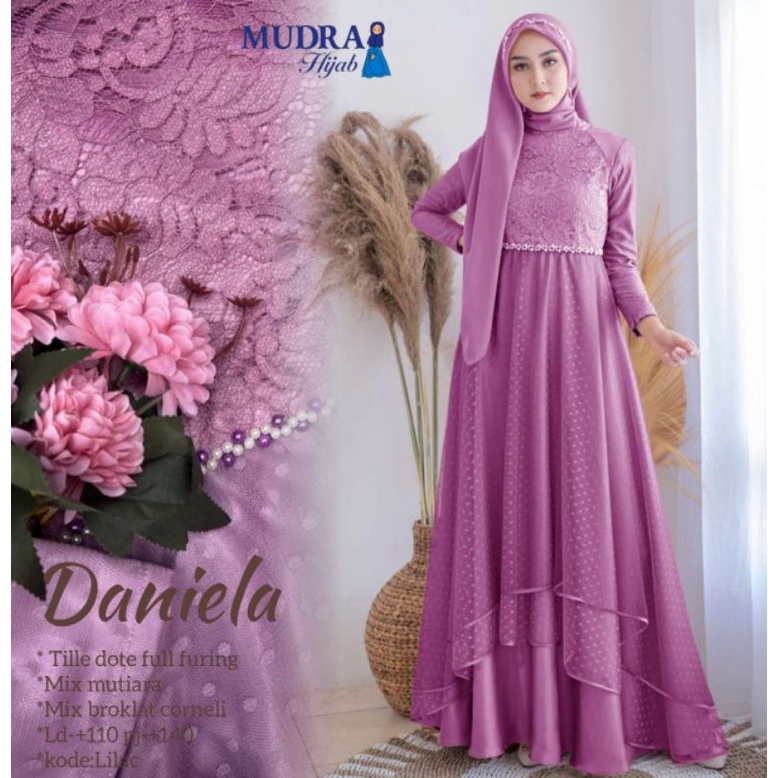 Daniela Dress Original Mudra Hijab Dress Tille Dote Full Furing Mix Maxmara Gamis Pesta Gaun Brokat