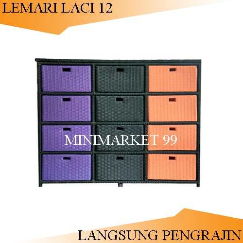 LEMARI LACI ROTAN SINTETIS 12 LACI
