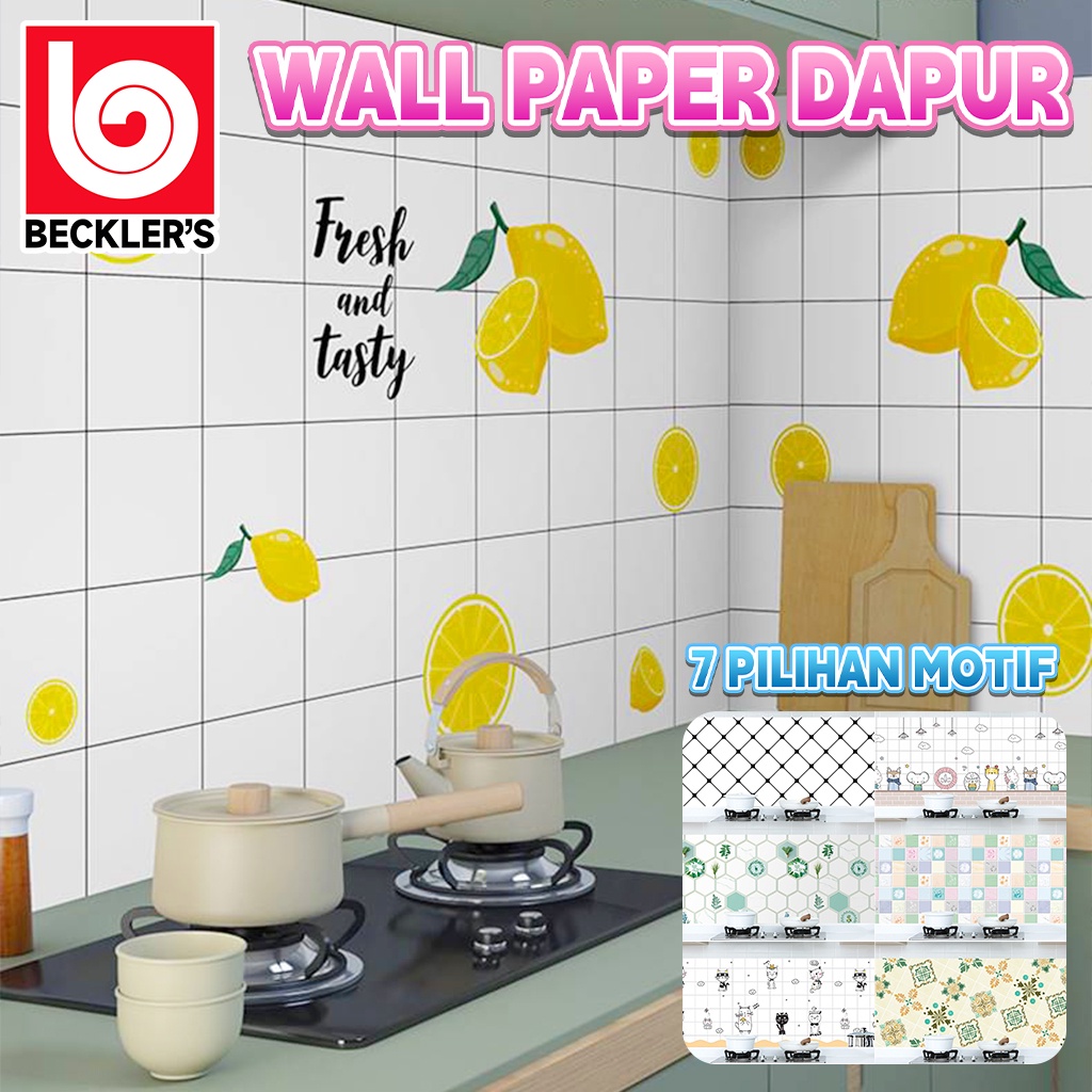 WALLPAPER DINDING DAPUR ANTI MINYAK / AIR / TAHAN PANAS 3 UKURAN IMPORT