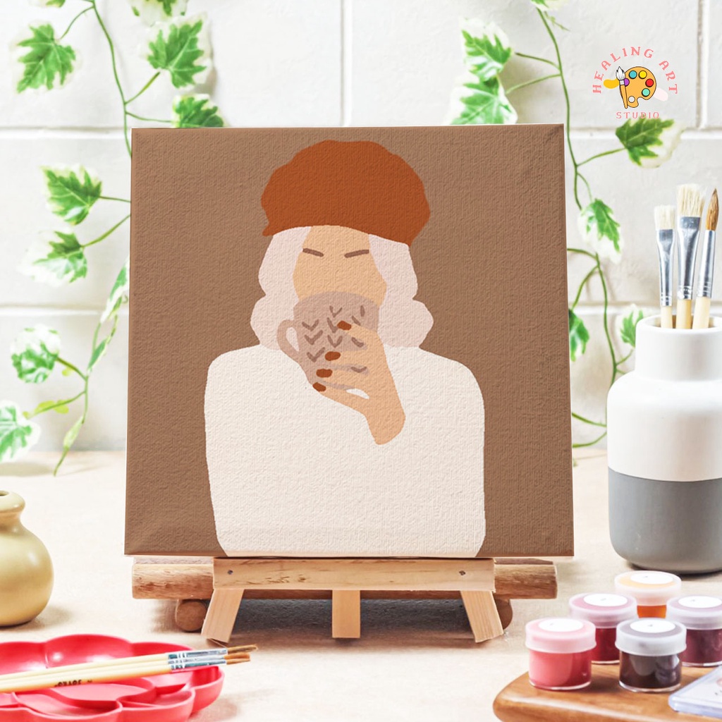 

Paint by number lukisan face art ver 3 canvas 20x20 cm / painting kit / set melukis