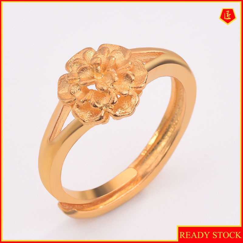 [Ready Stock]Fashion Simple 3D Golden Flower Ring