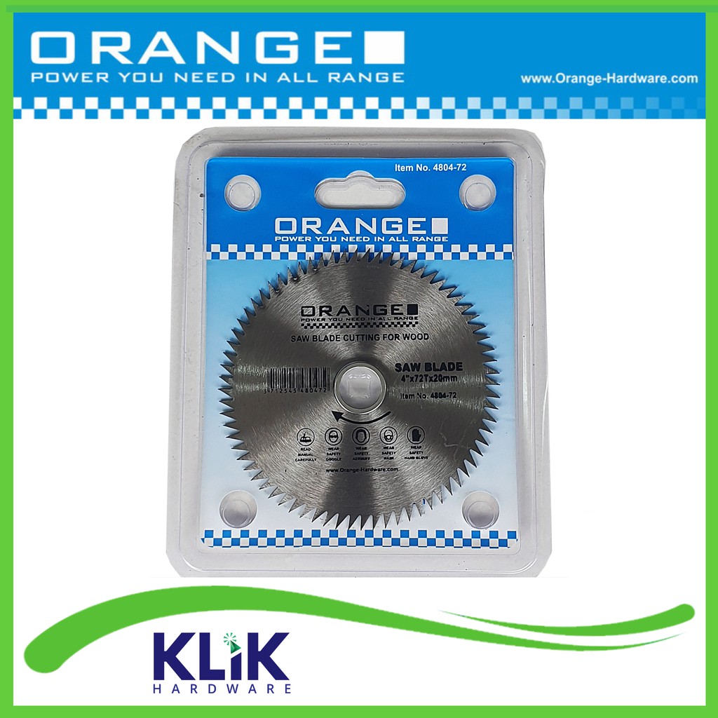 Orange Mata Pisau Potong Kayu - Circular Saw Blade 4 Inch x 72T