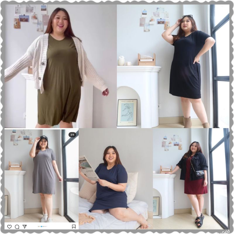 5XL DRESS LD120 LD140 Dress BIGSIZE basic polos Spandex rayon bigsize jumbo oversize