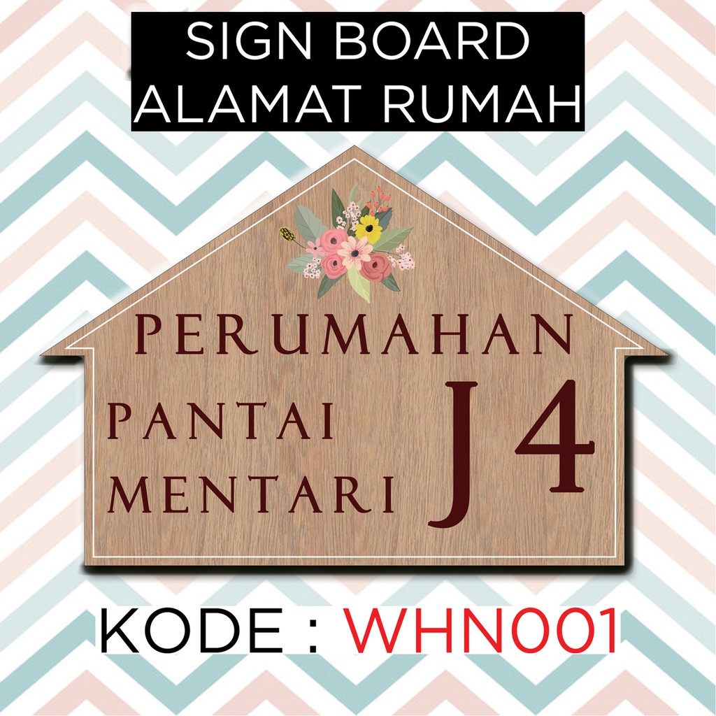 SIGN BOARD, HOME WALL DECOR, PAJANGAN DINDING, NOMOR RUMAH, ALAMAT