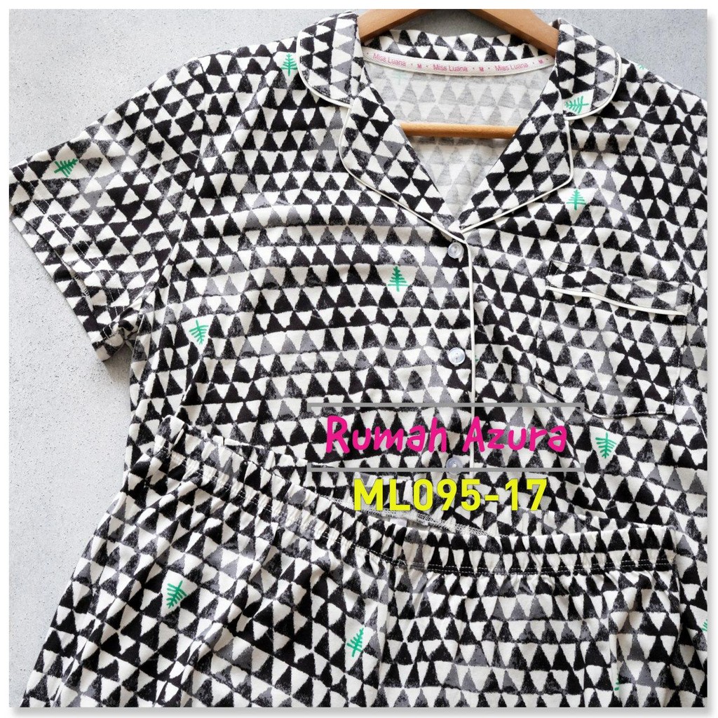 Rumahazura - Piyama Miss Luana ML095-17 | Baju Santai | Piyama Murah | Sleepwear | Baju Tidur Ibu Menyusui | Baju Bigsize | Pajamas Busui-6