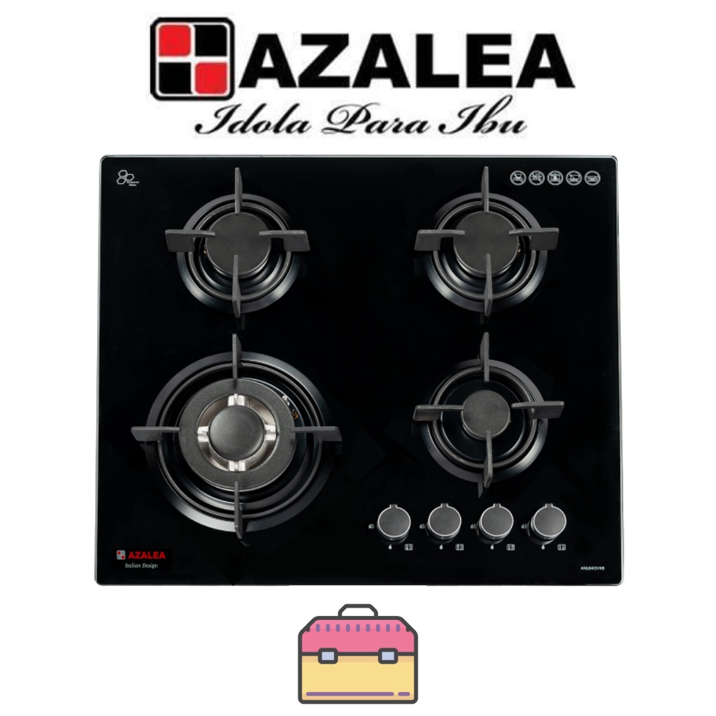 Azalea ANL64GV4B Kompor Tanam 4 Tungku 60 cm Kaca Tempered Hitam
