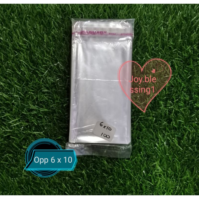 PLASTIK OPP 6 X 10 CM LEM PEREKAT ( 1 pak isi 100 lembar)