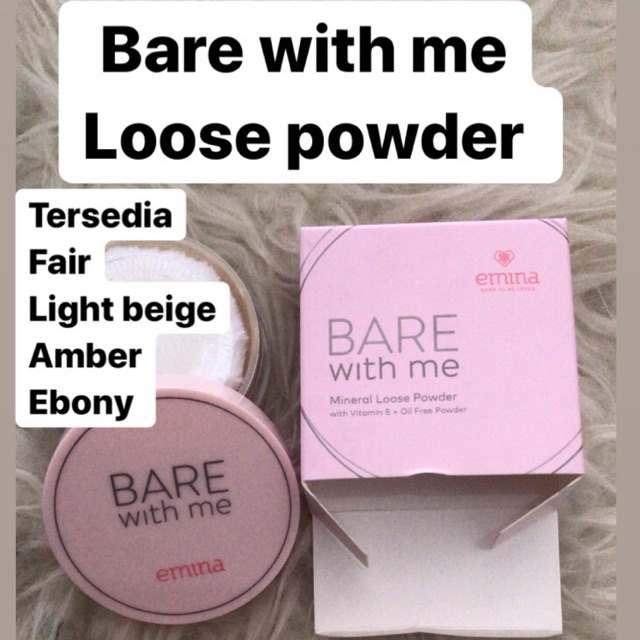 Bedak tabur [ EMINA BARE WITH ME ] Bare with me mineral loose powder - bedak tabur emina bare with