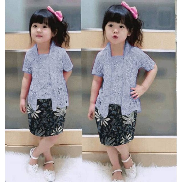 setelan kebaya anak cici brukat batik size M L XL XXL