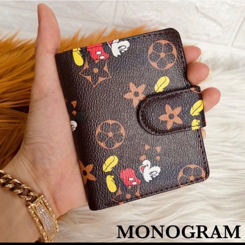 DOMPET KARTU LV DOMPET KARTU WANITA PRIA KANCING CARD FASHION DOMPET LIPAT TEMPAT KARTU DAN ADA TEMPAT UANG