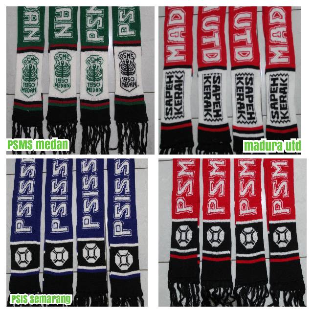 SYAL. RAJUT. BOLA PERSIB .PERSEBAYA. PERSIJA. AREMA. TIMNAS INDO DLL..12.500 MIN 10 pcs