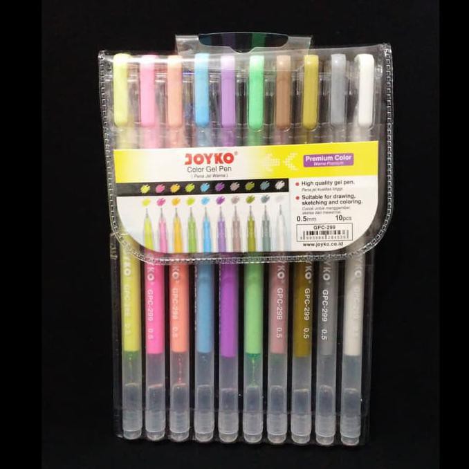 

Pulpen Gel JOYKO GPC-299 Premium Color 10 Warna Set BOOM SALE