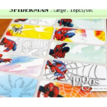 

mgu218NB Spiderman LARGE Label nama waterproof. Sticker movie marvel amazing