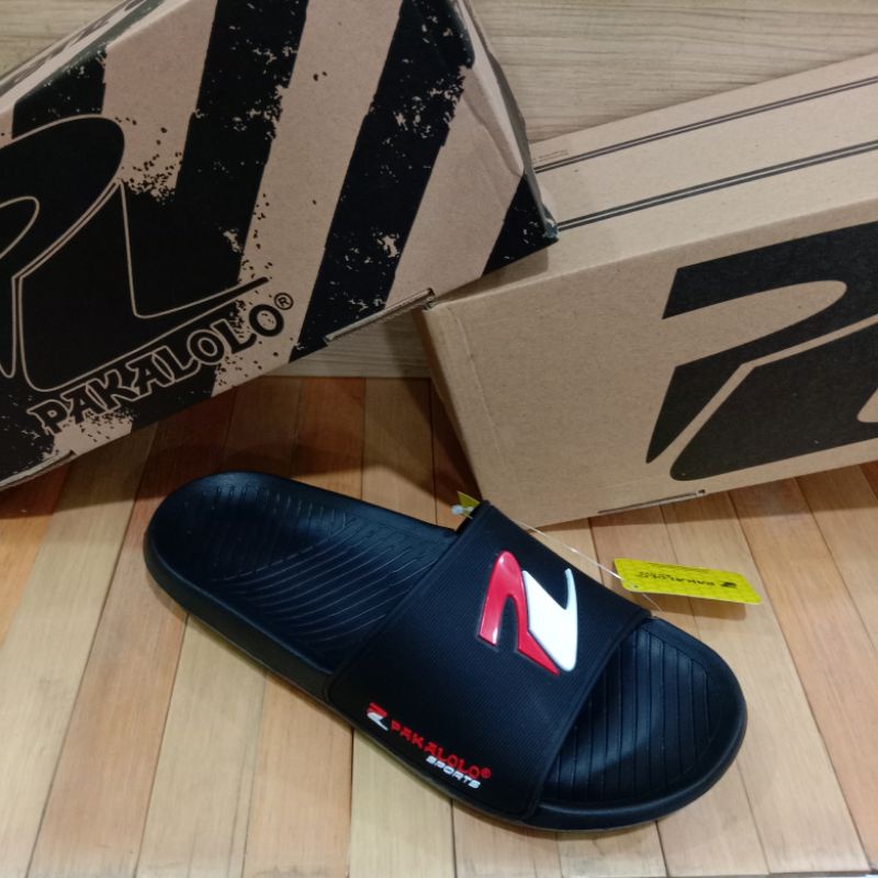 sandal slip on pria PAKALOLO ACD03 Hitam ORIGINAL.sendal slip on pria terbaru kualitas ekspor.
