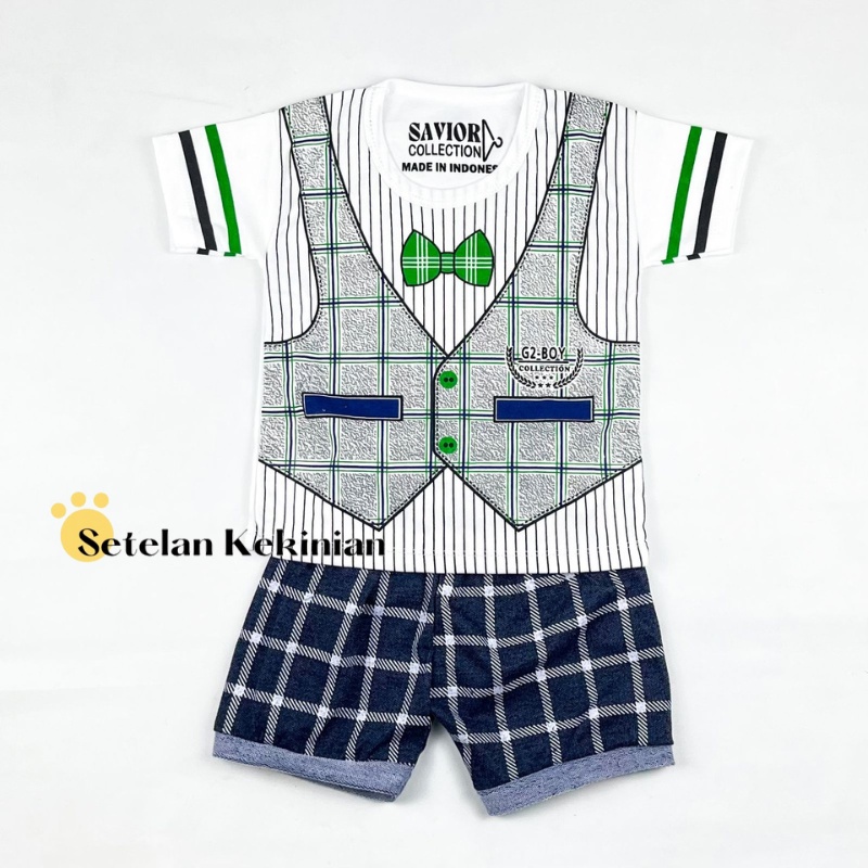 [SK] Setelan Anak Laki Laki 0-12bln Rompi Tuxedo Abu Abu Salur Jas Anak Kostum Newborn Vest Bayi Newborn Photoshoot