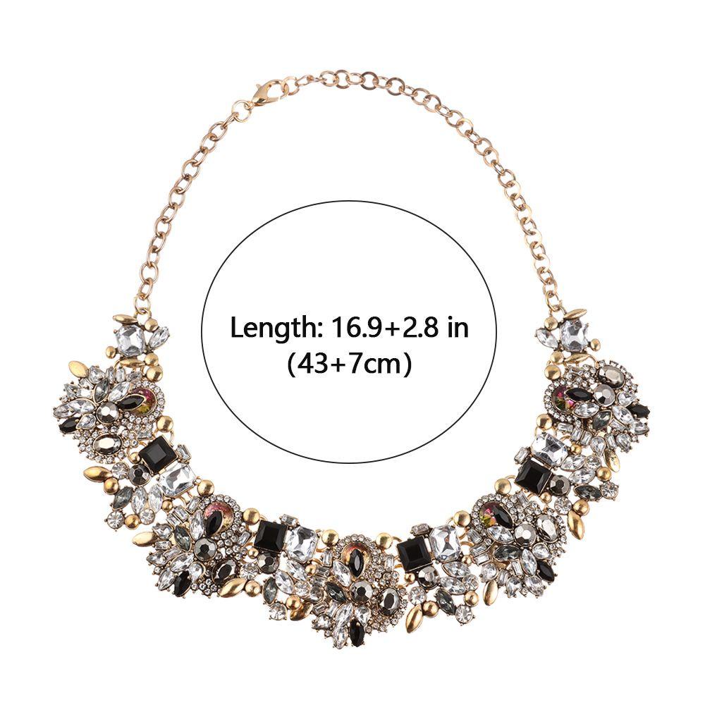 PREVA Rhinestone Big Bib Necklace Fashion Accessories Shiny Gift Luxury Wedding Jewlery Exaggerated Big Collar Necklace