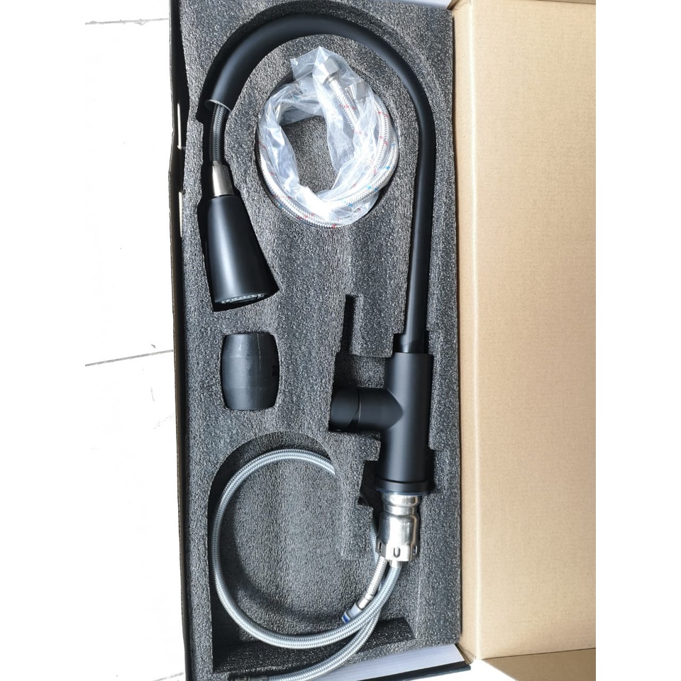 Kran Air Mixer Meja Panas Dingin/Kran Tarik Cuci Piring Bano Hitam