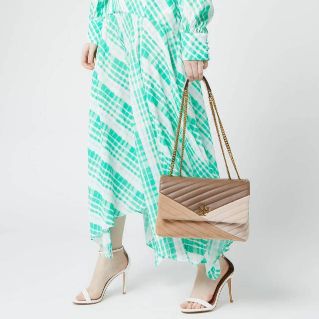 Tory Burch Kira Chevron Mixed-materials Flap Shoulder Bag original authentic asli crossbody slingbag