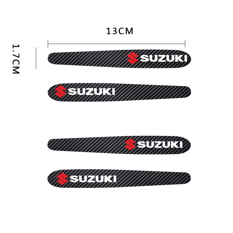 8pcs Stiker Pelindung Handle Pintu Mobil Bahan Carbon Fiber Untuk Suzuki