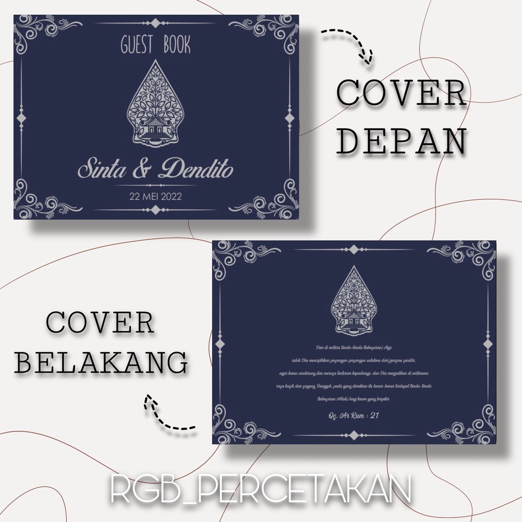 

Buku tamu pernikahan custom nama / Wedding guest book / HARDCOVER