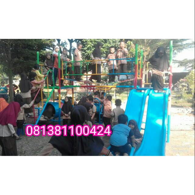 Playground besar outdoor anak mainan anak set besar perosotan besi anti karat free ongkir jkt