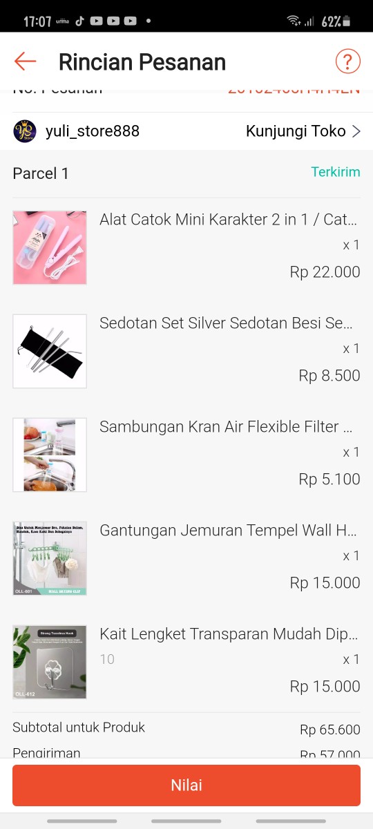 Gantungan Jemuran Tempel Wall Hanger 10 Jepit Baju Jemur Pakaian