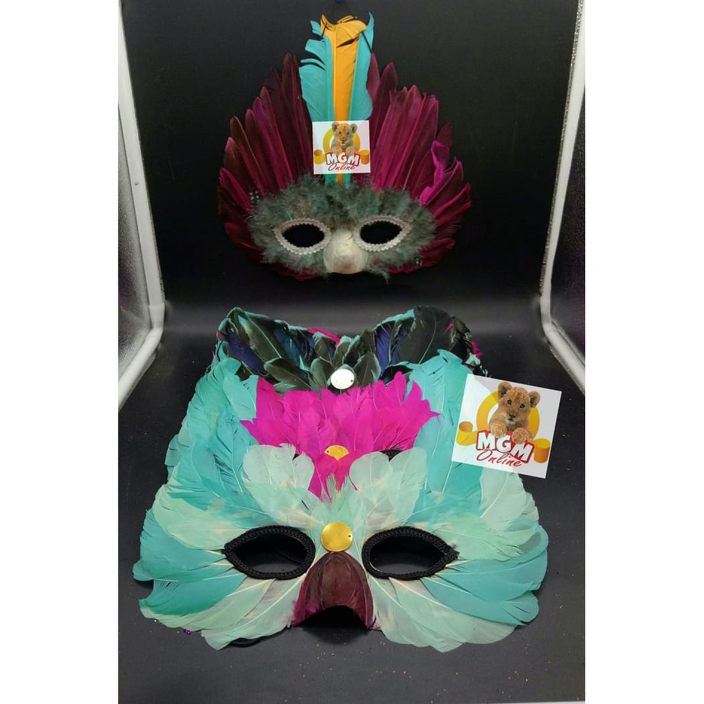 Topeng Karnaval Bulu Ayam Topeng Pesta - Party Mask Topeng Putri malam