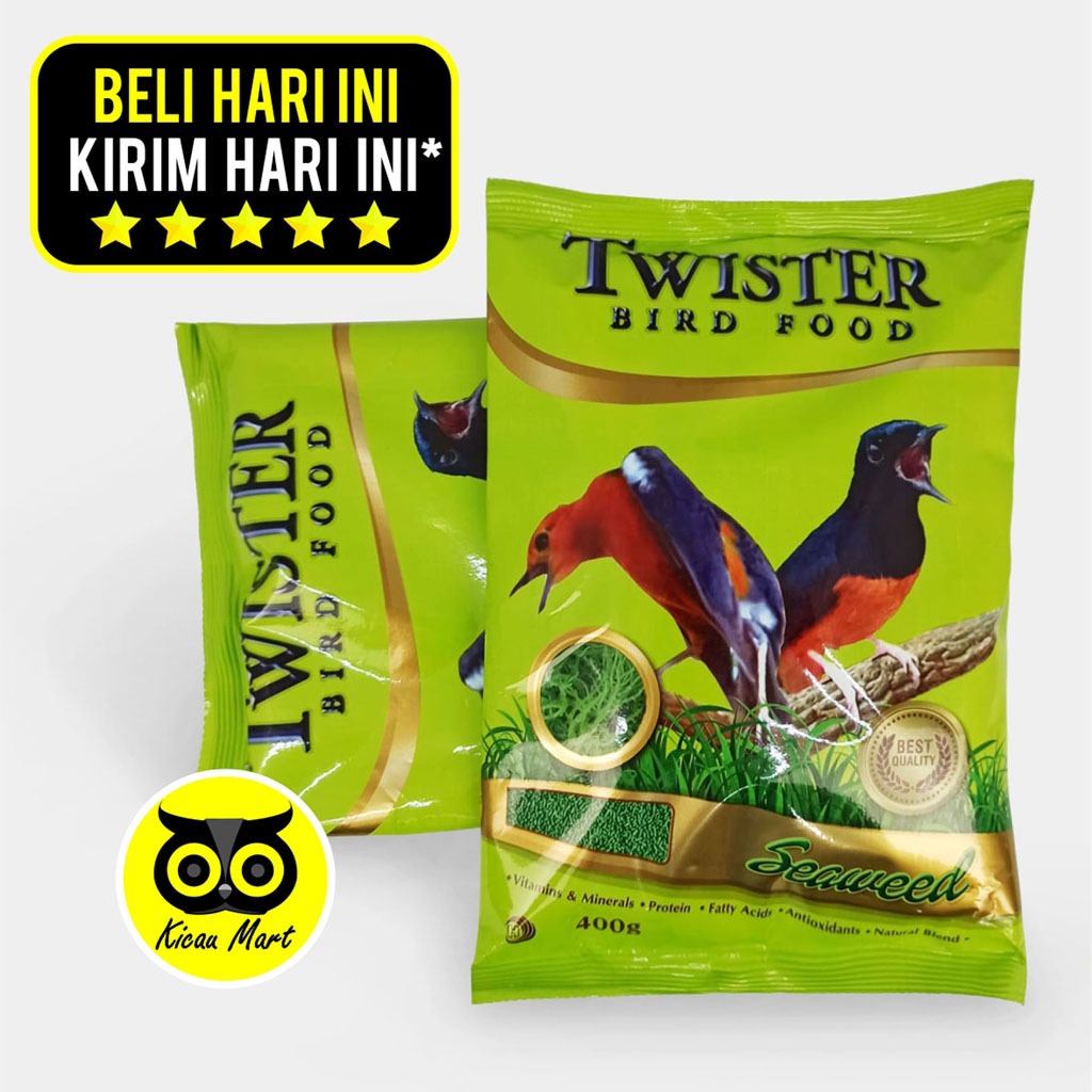 TWISTER SEAWEED RUMPUT LAUT VOER PUR HIJAU PAKAN HARIAN BURUNG MURAI KACER CUCAK TRUCUK PENTET TWSRL