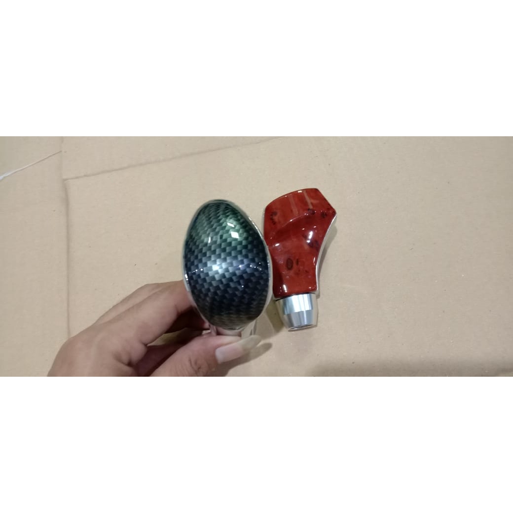 Gear Shift Knob Mobil Universal Motif WOOD CARBON