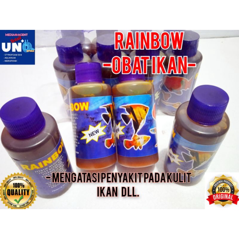 RAINBOW Obat kuning Acrivlafine cair/Mengatasi Penyakit Jamur kulit ikan