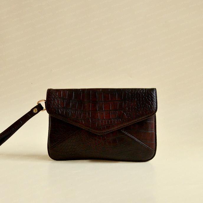 CLUTCH WANITA - ZEA CROCO CLUTCH - Hitam