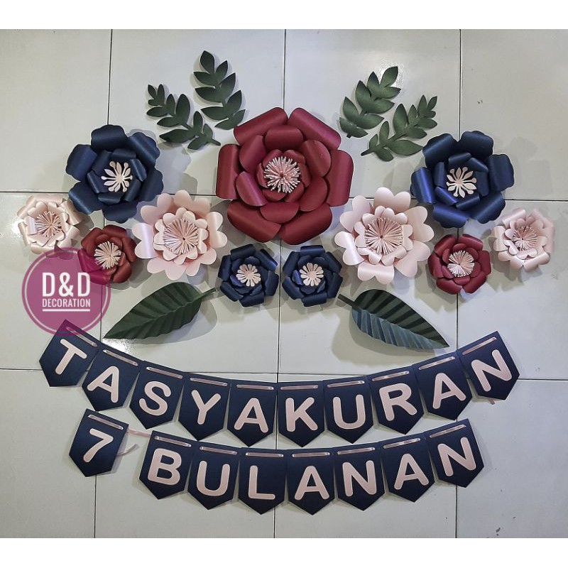 Paperflower & bunting flag Tasyakuran 7 bulanan