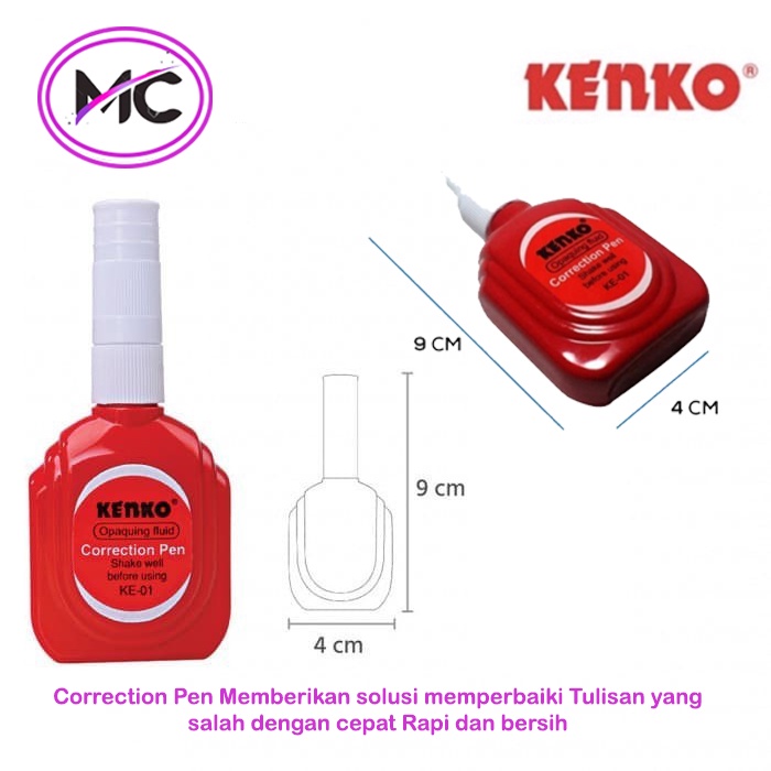 Tipe X Cair Kenko Correction Tape Pen Tip EX Type X Murah Penghapus Pulpen Pen Tinta