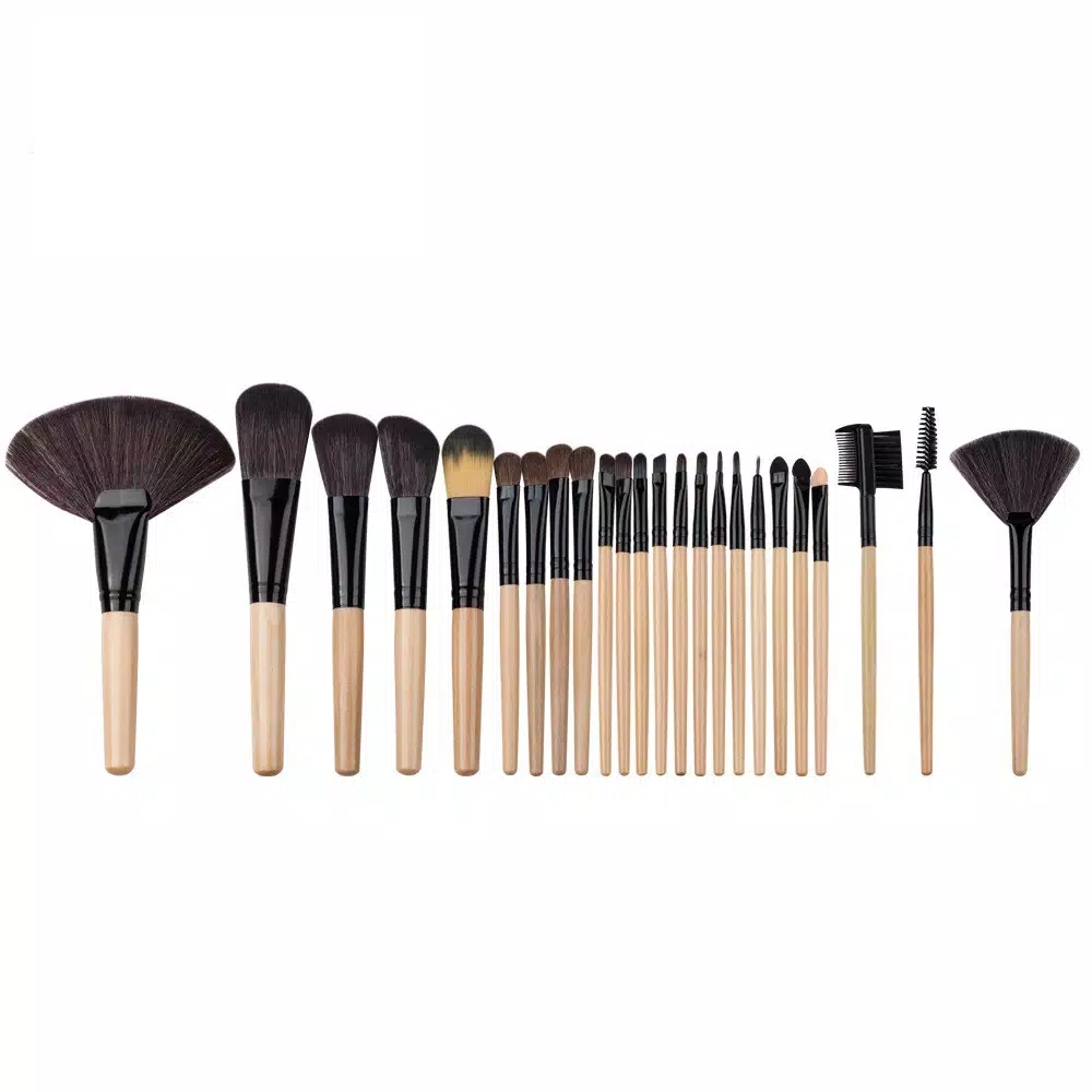 Makeup Brush 24 Set - Kuas Make up Set 24 pcs wooden handle F001