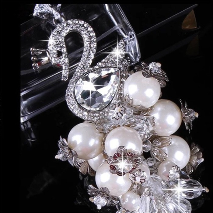 Car Swan Crystal Swarovski Pendant | Gantungan Hiasan Depan Pajangan Bunga Spion Tengah Mobil