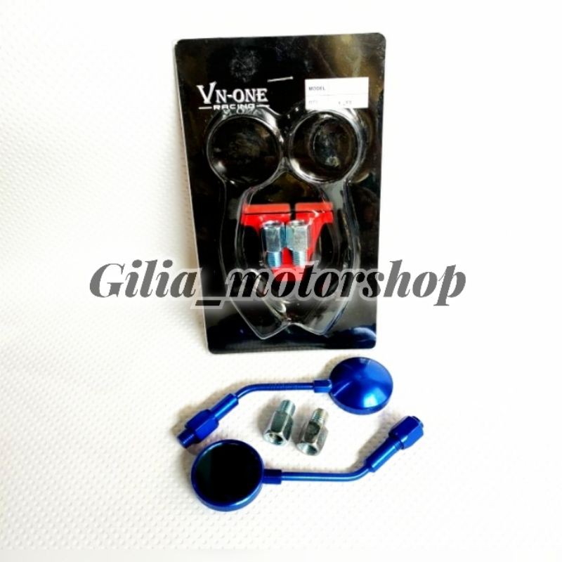 Spion Mini Bulat Cnc Mirror Biru Vn-one Universal Honda Yamaha