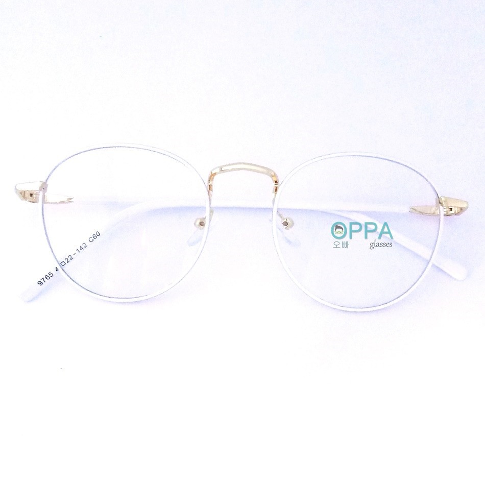 Frame Kacamata Korea Pria Wanita OPPA OP02 FWHGD Putih Bulat Fashion