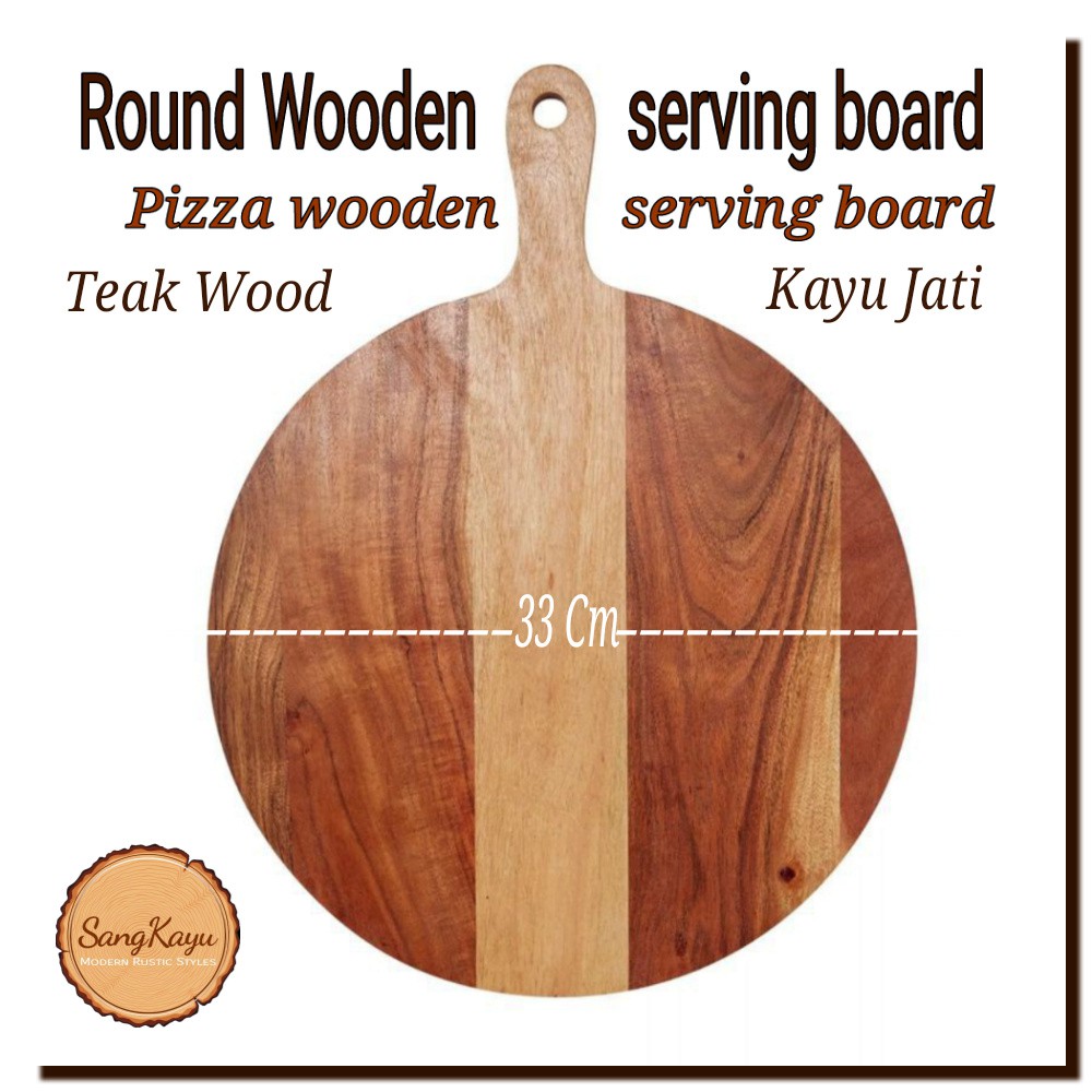 Talenan pizza 33cm pizza serving wooden board talenan kayu jati