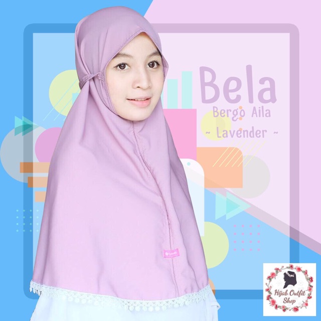 Bergo Aila Dengan Renda Bunga Cantik