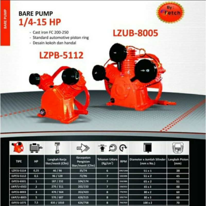 Kepala Kompresor / Bare Kompresor Asli Taiwan