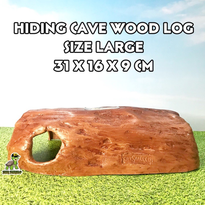 HIDING CAVE WOOD LOG SIZE L CRYSTALLY RUMAH REPTIL TORTO KURA SKINK KADAL VARANUS SALVA BALLPYTHON
