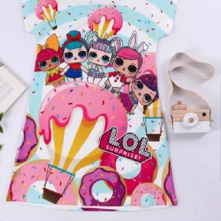 o zd o Dress Anak LOL UNICORN FROZEN ELSA Bahan Scuba o zd o Dress Anak LOL UNICORN FROZEN ELSA Bahan Scuba