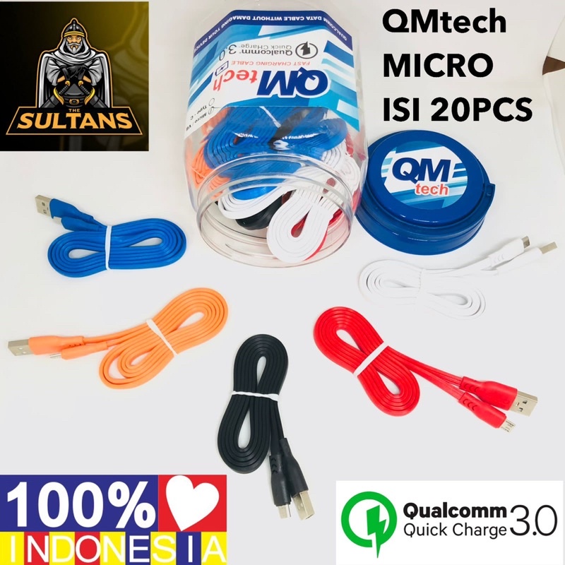 Ready Stok PerToples Isi 20Pcs Kabel Merek QMTech For Type Micro High Quality