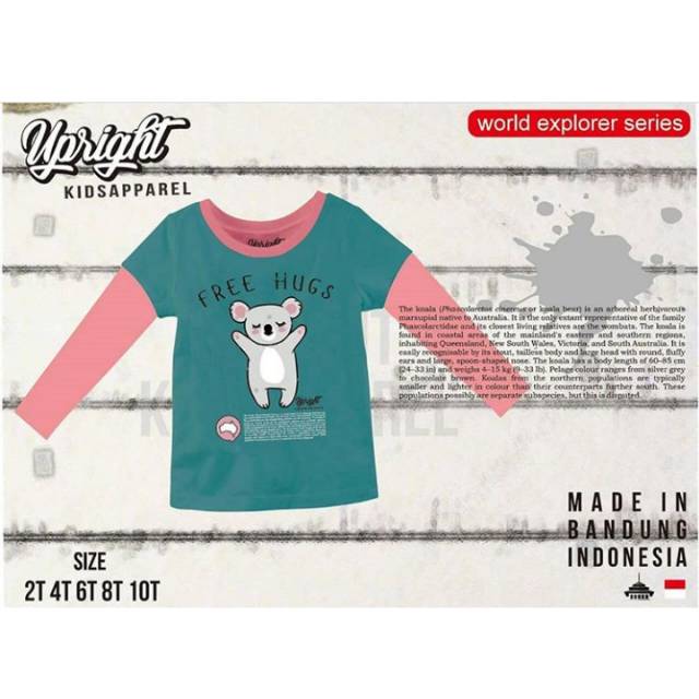 Kaos anak cewek murah upright / kaos anak branded upright