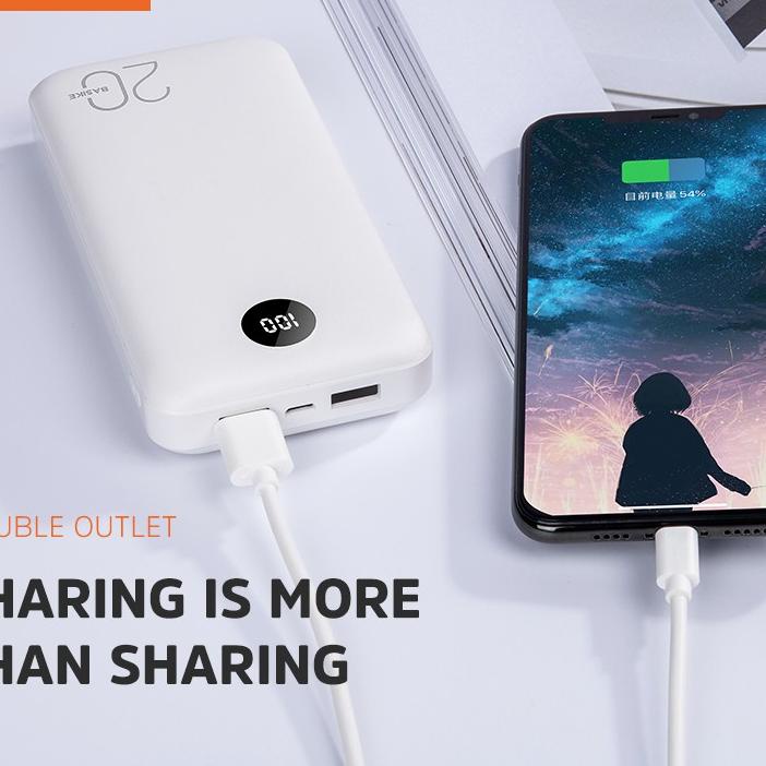 레 Power Bank 20000 mAh 10000 mAh Powerbank Dual USB Output 2 Input LED Display Mini BASIKE